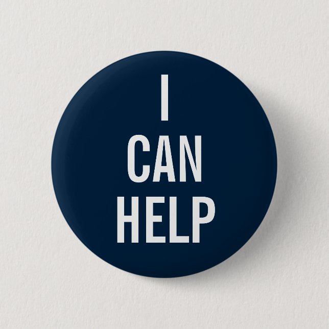 Badge Rond 5 Cm Bouton Bleu Volontaire (Devant)