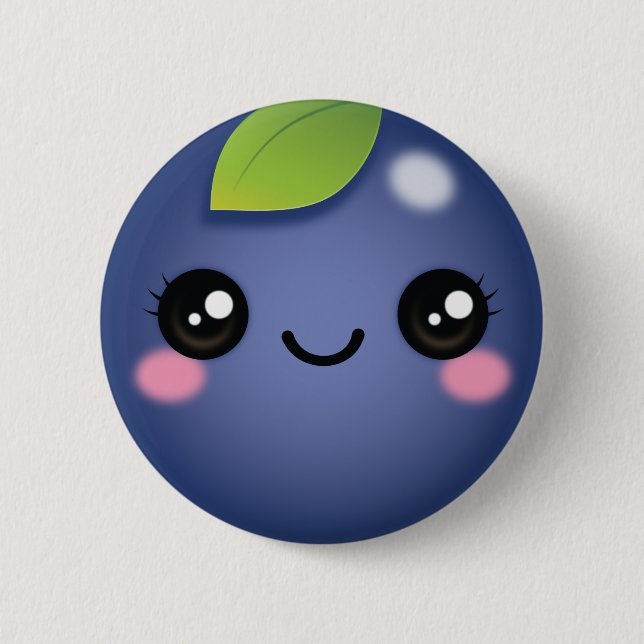 Badge Rond 5 Cm Bouton bleuet Kawaii (Devant)