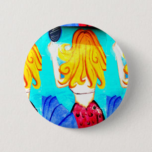 Badge Rond 5 Cm bouton blonde mermaid