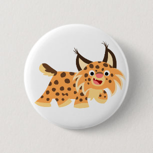 Badge Rond 5 Cm Bouton Bobcat Facétieux Bouton de dessin mignon