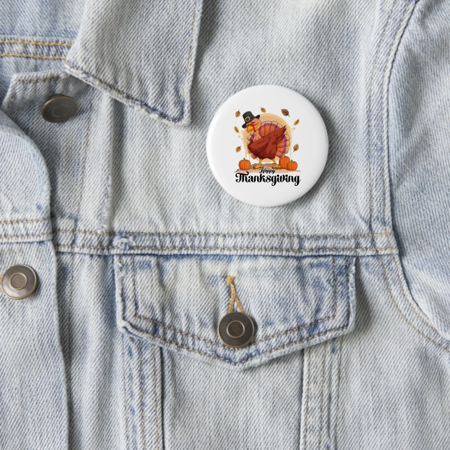 Badge Rond 5 Cm Bouton bon thanksgiving (En situation)