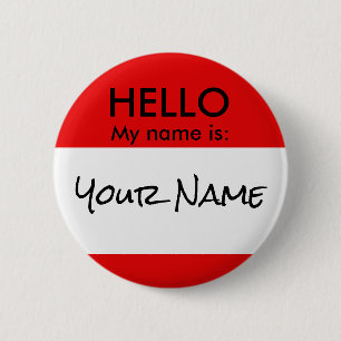 BADGE ROND 5 CM BOUTON BONJOUR CLASSIQUE