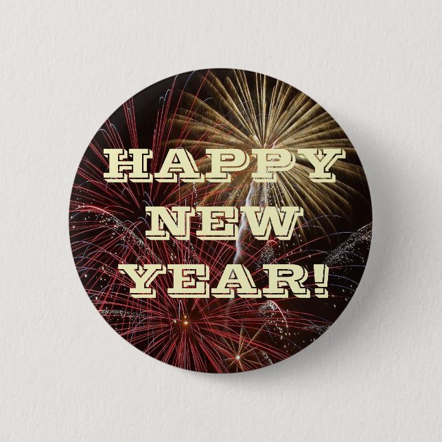 Badge Rond 5 Cm Bouton Bonne année (Devant)