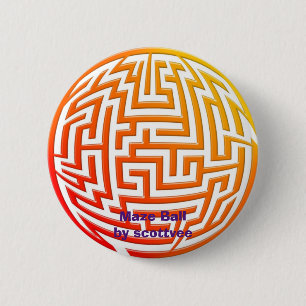 Badge Rond 5 Cm Bouton - Boule Maze