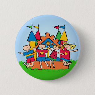 Badge Rond 5 Cm Bouton Bounce House