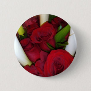 Badge Rond 5 Cm Bouton Bouquet Rose