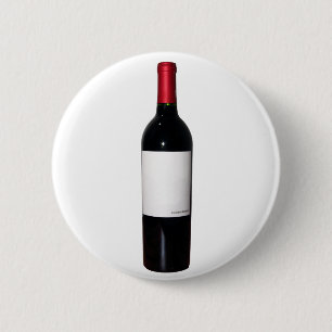 Badge Rond 5 Cm Bouton Bouteille de vin (Étiquette blanc)