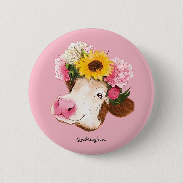 Badge Rond 5 Cm Bouton bovin de la Reine (Devant)
