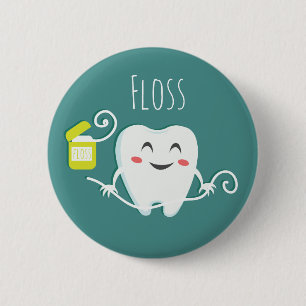 Badge Rond 5 Cm Bouton Brossage de Dents Dentiste