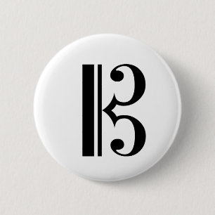 Badge Rond 5 Cm Bouton C-Clef