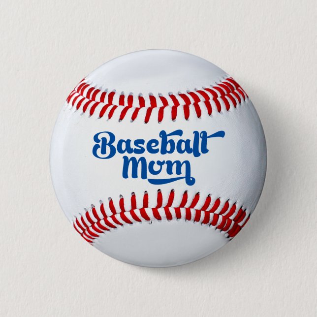 Badge Rond 5 Cm Bouton cadeau maman baseball (Devant)