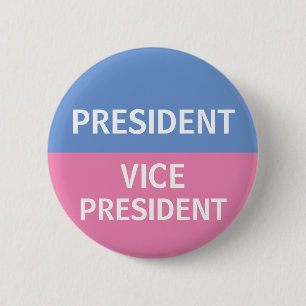 Badge Rond 5 Cm Bouton Campagne bleu et rose