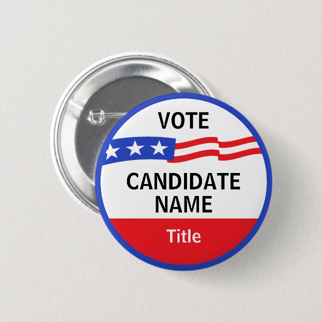 Badge Rond 5 Cm Bouton Campagne électorale personnalisée (Devant & derrière)