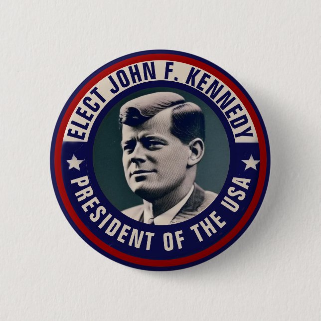 Badge Rond 5 Cm Bouton Campagne John F. Kennedy (Devant)