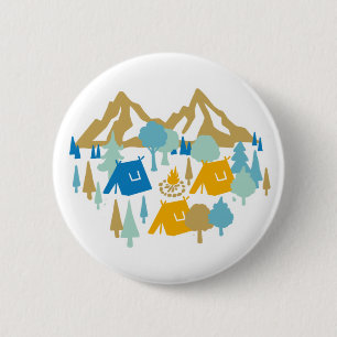 Badge Rond 5 Cm Bouton Camping Forêt d'été