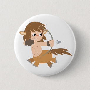 Badge Rond 5 Cm Bouton caricature mignonne Centaur Sagittarius Bad