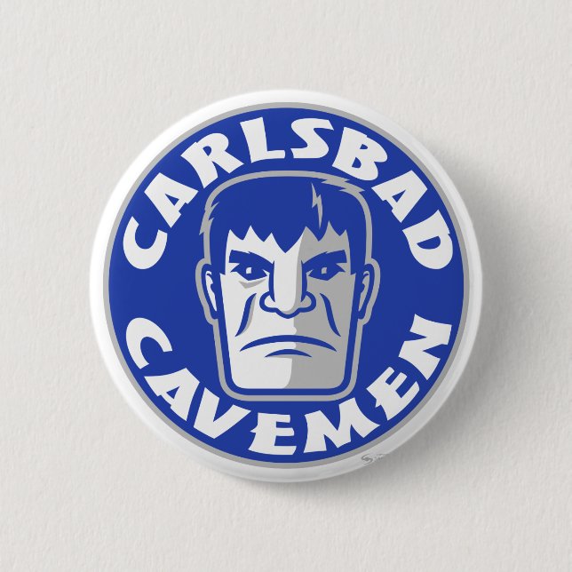 Badge Rond 5 Cm Bouton Carlsbad Cavemen (Devant)