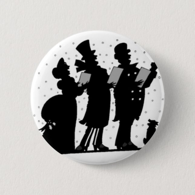 Badge Rond 5 Cm Bouton Caroler Noir et Blanc (Devant)