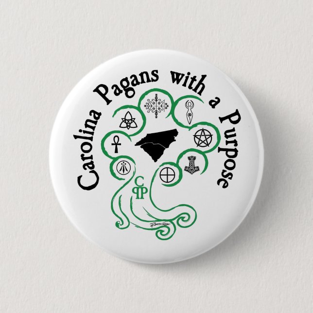 Badge Rond 5 Cm Bouton, Carolina Pagans avec un but (Devant)