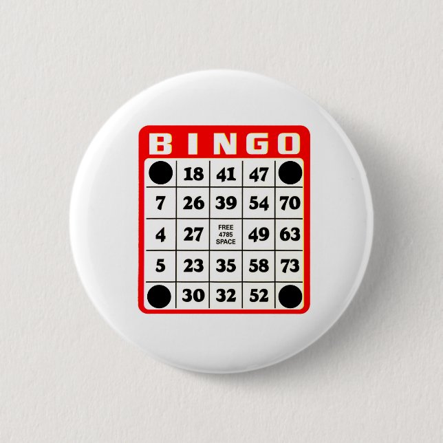 Badge Rond 5 Cm Bouton Carte Bingo (Devant)