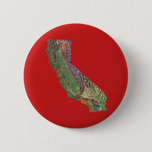 Badge Rond 5 Cm Bouton Carte de Californie