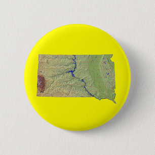 Badge Rond 5 Cm Bouton Carte du Dakota du Sud