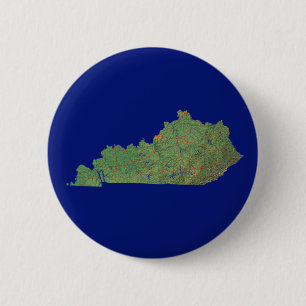 Badge Rond 5 Cm Bouton Carte du Kentucky
