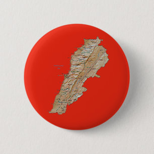 Badge Rond 5 Cm Bouton Carte du Liban