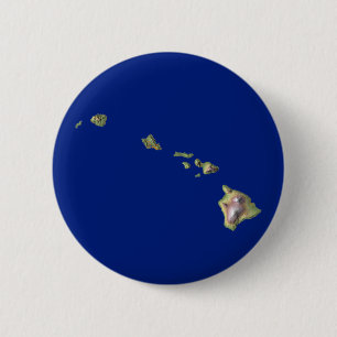 Badge Rond 5 Cm Bouton Carte Hawaii