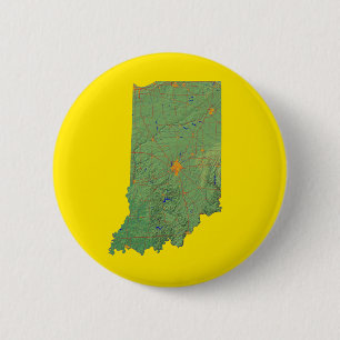 Badge Rond 5 Cm Bouton Carte Indiana