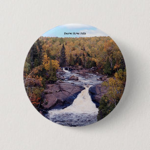 Badge Rond 5 Cm Bouton Cascades de la rivière Beaver