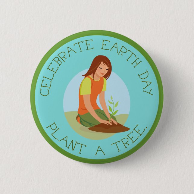 Badge Rond 5 Cm Bouton Célébrer le Jour des terres (Devant)