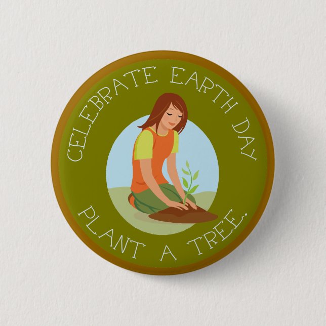 Badge Rond 5 Cm Bouton Célébrer le Jour des terres (Devant)
