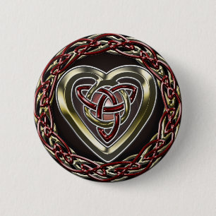 Badge Rond 5 Cm Bouton celtique de coeur