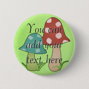 Badge Rond 5 Cm Bouton Champignons des bois