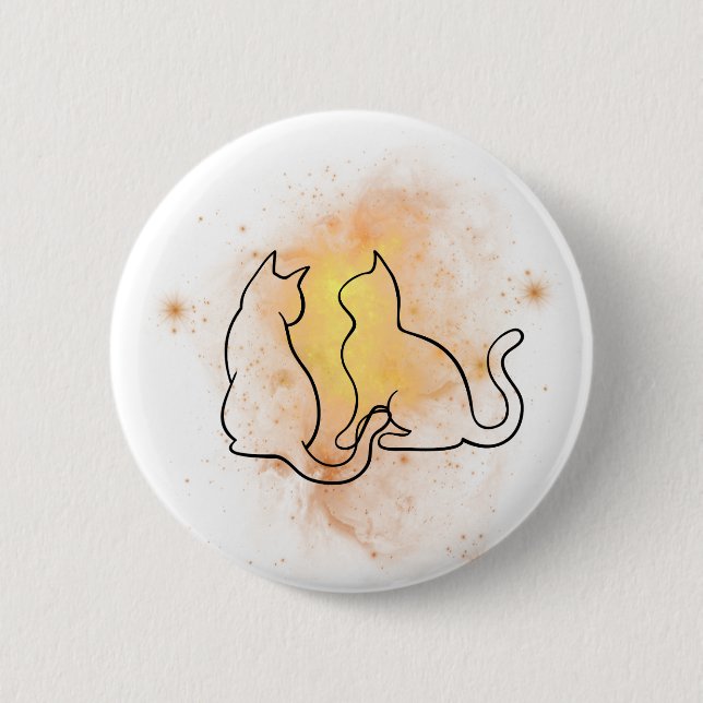 Badge Rond 5 Cm Bouton Chat aquarelle (Devant)