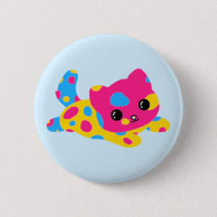 Badge Rond 5 Cm Bouton Chat Fierté Pansexuelle