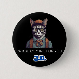 Badge Rond 5 Cm Bouton Chats contre JD Vance