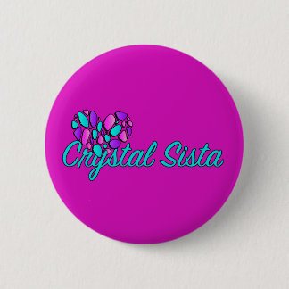 Badge Rond 5 Cm Bouton chaud Crystal Sista