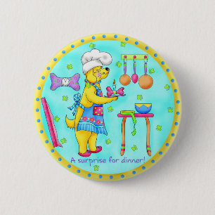 Badge Rond 5 Cm Bouton Chef chien