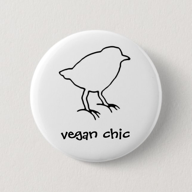Badge Rond 5 Cm bouton chic végétalien (Devant)