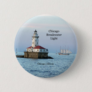 Badge Rond 5 Cm Bouton Chicago Breakwater Light & Windy II