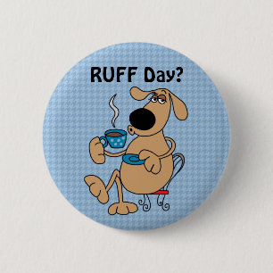 Badge Rond 5 Cm Bouton Chien de café