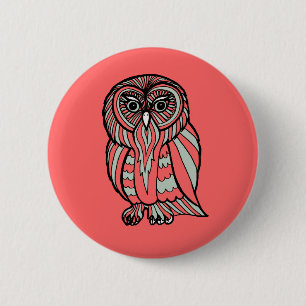 Badge Rond 5 Cm Bouton Chouette