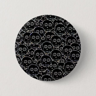 Badge Rond 5 Cm Bouton Chouettes noires