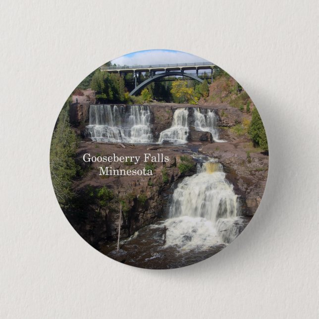 Badge Rond 5 Cm Bouton Chutes de Gooseberry (Devant)