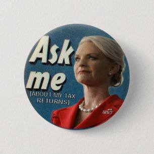 Badge Rond 5 Cm Bouton Cindy McCain Ask Me
