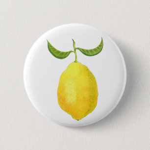 Badge Rond 5 Cm Bouton citron