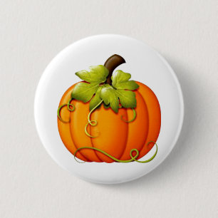 Badge Rond 5 Cm Bouton Citrouille d'automne
