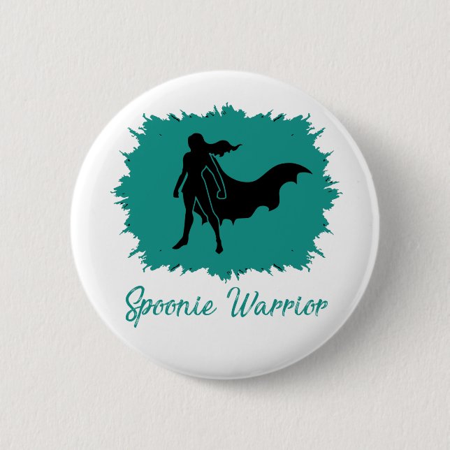 Badge Rond 5 Cm Bouton (clair) de guerrier de Spoonie (Devant)